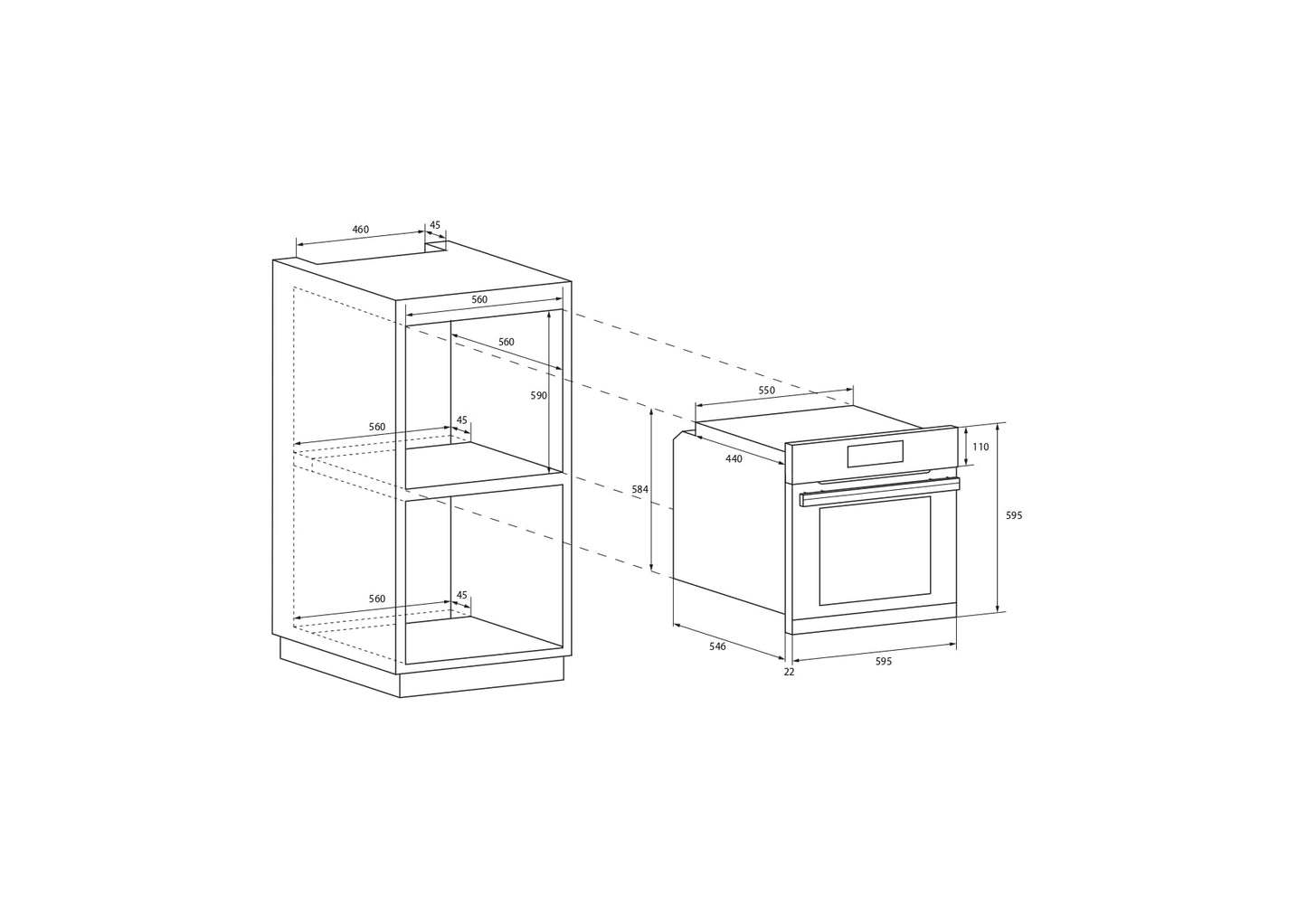 Four encastrable émail lisse FCS100X