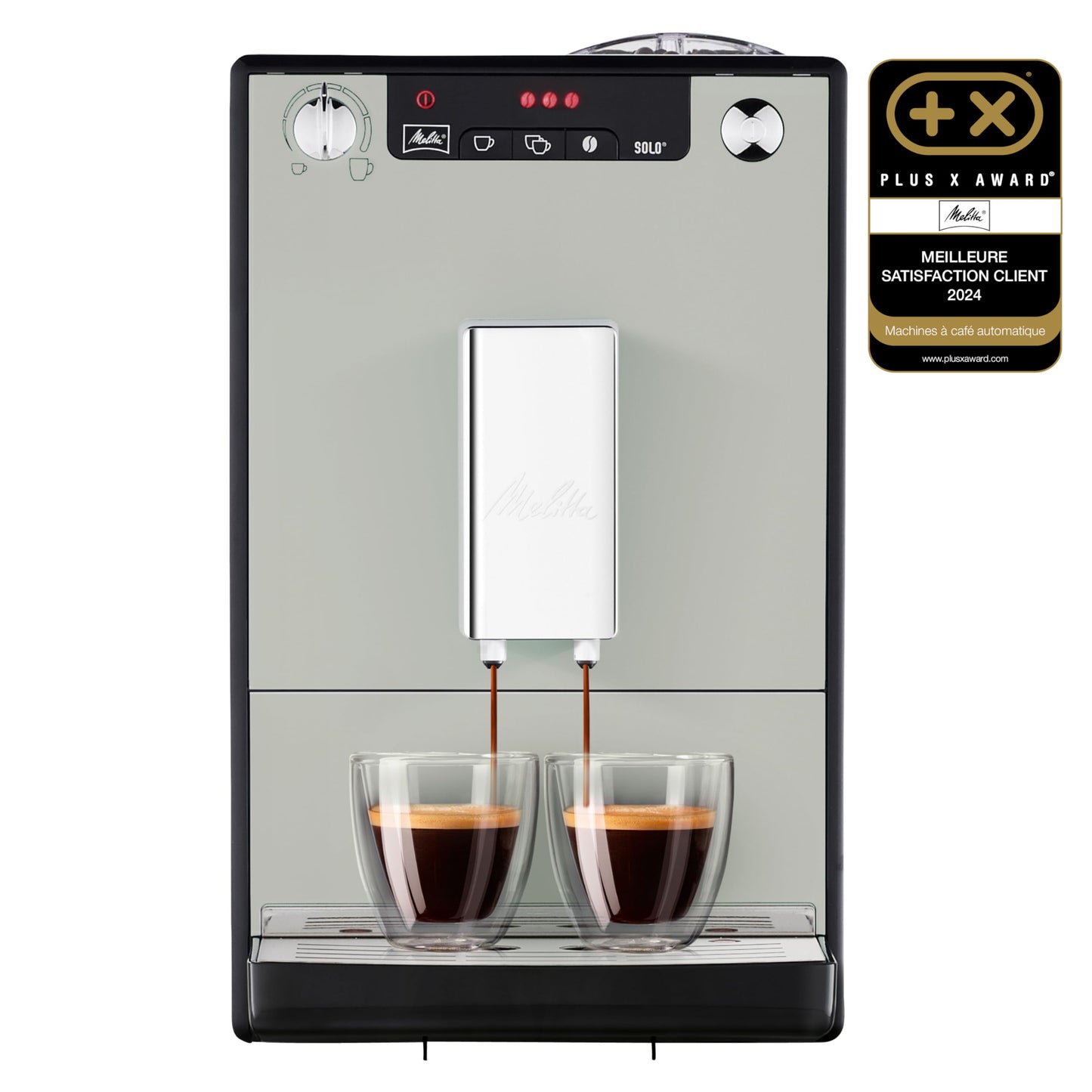 Melitta Solo Sandy Grey, Machine à Café à Grains avec Broyeur et Système d'Extraction des Arômes, Affichage LED, Mode 1 à 2 Tasses, Expresso, Automatique, E950-777, 1400W
