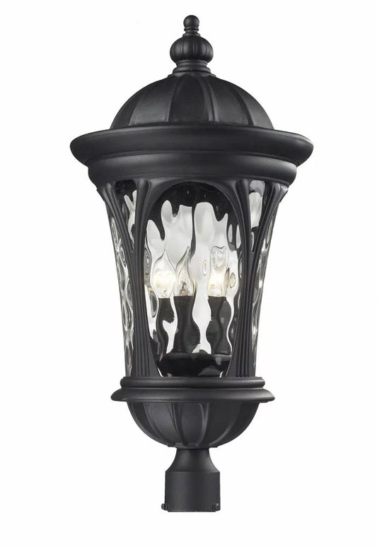 3 Light Outdoor Post Mount Lantern in Gothic Style 14 inches Wide By 28 inches High Bailey Street Home 372-Bel-1176858