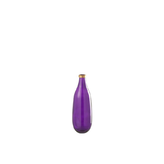 Vase décoratif en verre violet pour mise en scène - 7 x 7 x 30