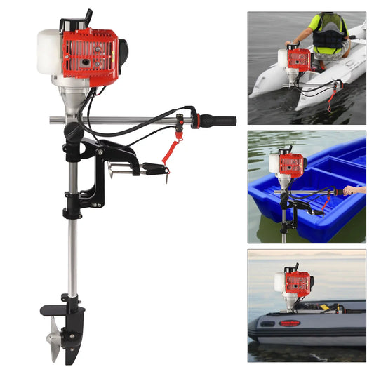 2-Stroke 2.3HP 52CC Outboard Ship Motor Engine Pull Starter w/Air Cooling System