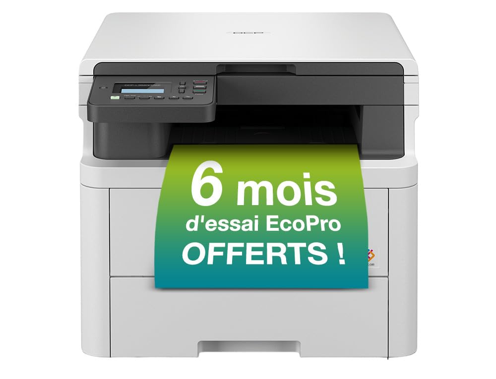 Brother DCP-L3520CDWE Imprimante Laser Couleur Multifonction 3 en 1 (Impression/Copie/Scan) | Recto-Verso Automatique en impression | 18ppm | Abonnement ECOPRO 4 Mois OFFERTS