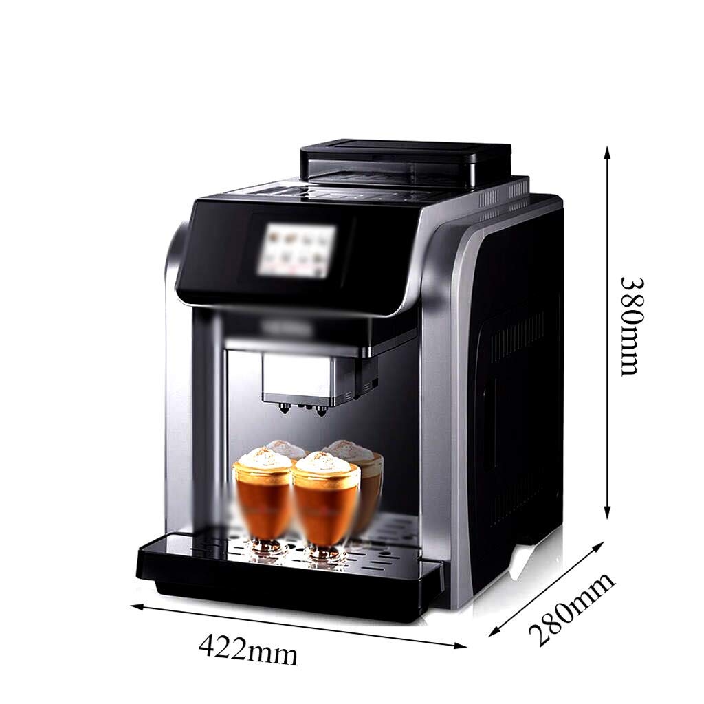 Machine à Café Espresso, Machine à Café Entièrement Automatique, Double Chaudière, Moulin à Café Fantaisie, Consommateur Et Commercial 422Mm × 280Mm × 380Mm Argent (Couleur: Silve Intéressant, HUANG