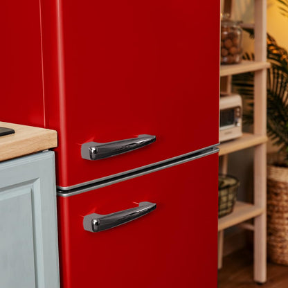 Cecotec Réfrigérateur Combiné Rétro 300L Bolero CoolMarket Combi Origin 300 Rouge E, Classe E, LED Intérieur, Crisper Box, Contrôle de Température, Po