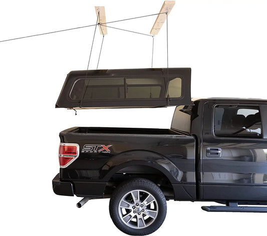 YUNWEN - Truck Cap Overhead Garage Storage Hoist, Self-Leveling, Safe Anti-Drop System, Easy One-Person Operation, Smart Garage Organization