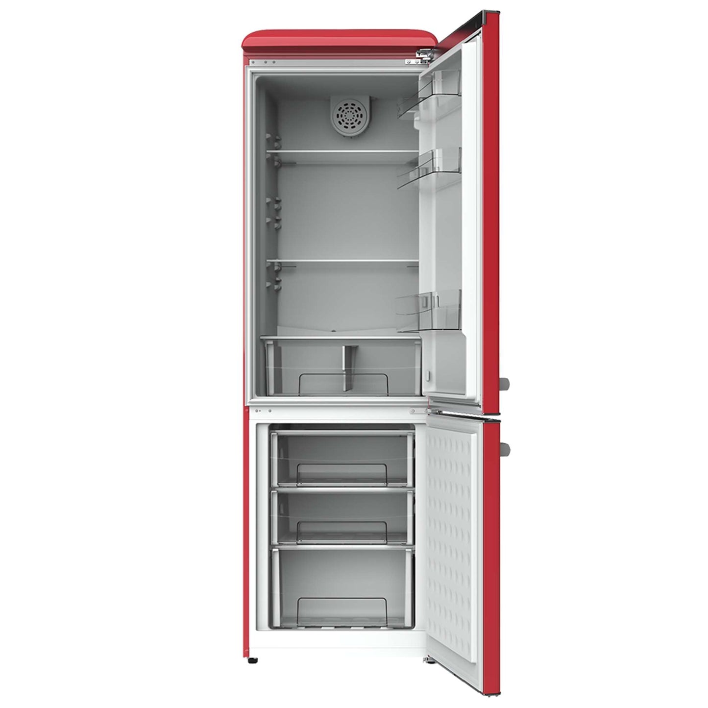 Cecotec Réfrigérateur Combiné Rétro 300L Bolero CoolMarket Combi Origin 300 Rouge E, Classe E, LED Intérieur, Crisper Box, Contrôle de Température, Po