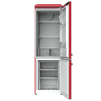Cecotec Réfrigérateur Combiné Rétro 300L Bolero CoolMarket Combi Origin 300 Rouge E, Classe E, LED Intérieur, Crisper Box, Contrôle de Température, Po