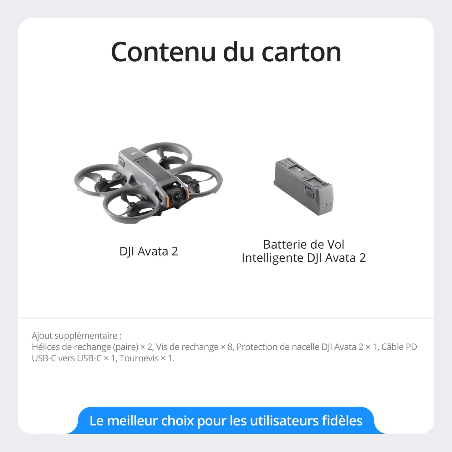 DJI Avata 2 (Drone seul),Drone FPV avec Caméra 4K, Vol Immersif,Protection d’hélice intégrée,Flip-Tonneau facile, FOV ultra-large 155degré, Compatible avec RC Motion 3,Drone Caméra pour Contenu en POV