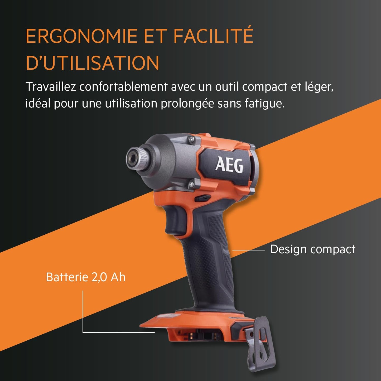 AEG - Visseuse à chocs 18V BRUSHLESS, 350 Nm, 3 modes, 0 à 2900 tr,min, 0 à 4200 cps,min, réception Hex 1,4", sans batt. ni chargeur, en carton