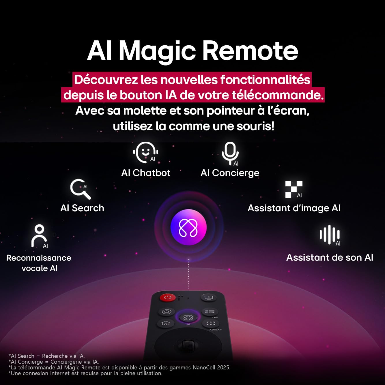 LG TV QNED AI 2025 | 43QNED8E | 43'' (108cm) | 4K UHD | HDR10 | webOS 25 | Télécommade AI Magic Remote | Alexa, Google Assistant | Netflix Disney+ CANAL+ Prime Video | AirPlay 2 | Luminosité éclatante