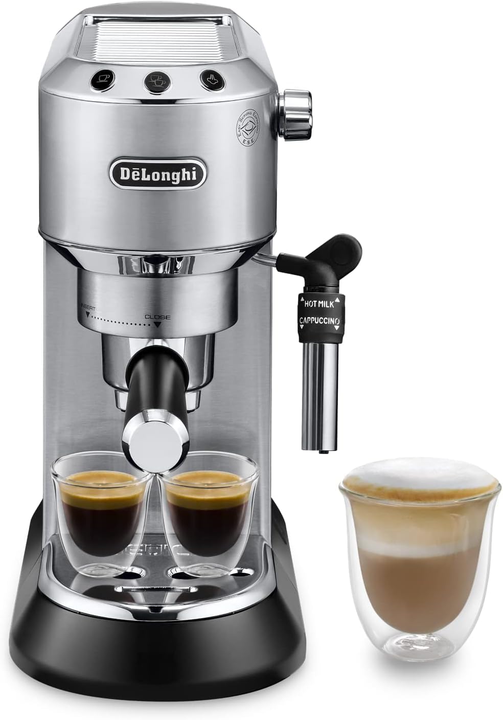 De'Longhi Machine à Café Espresso avec Broyeur Intégré, Moderne, Acier Inoxydable, 15 cm x 15 cm x 15 cm