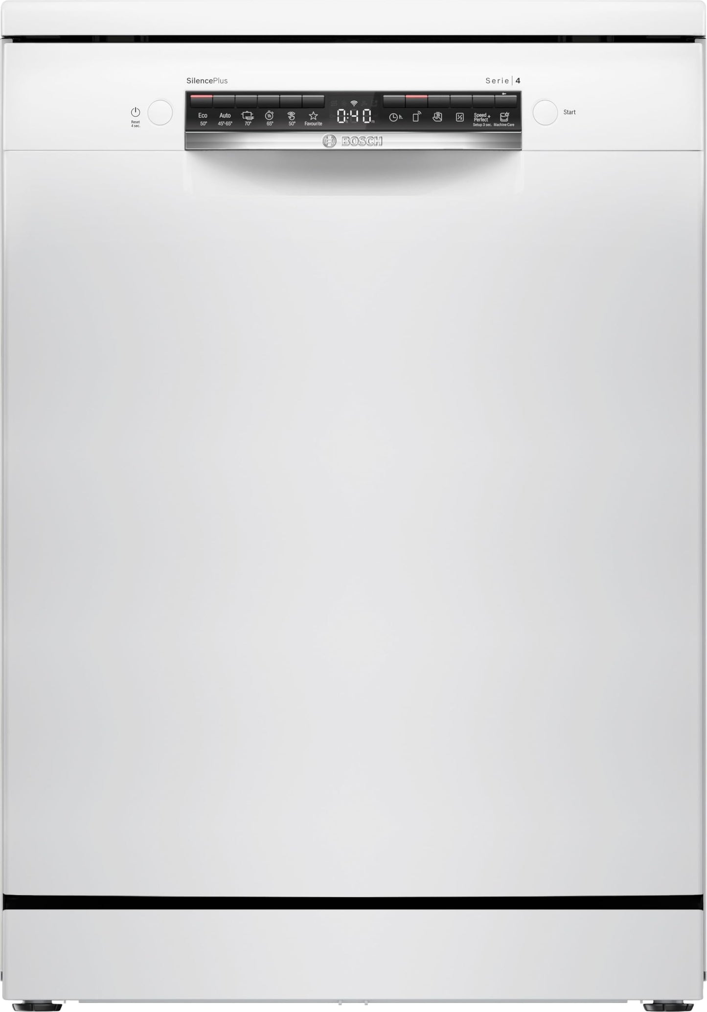 Bosch SMS4EMW01F, Série 4, Lave-vaisselle 60 cm, Pose libre, Blanc