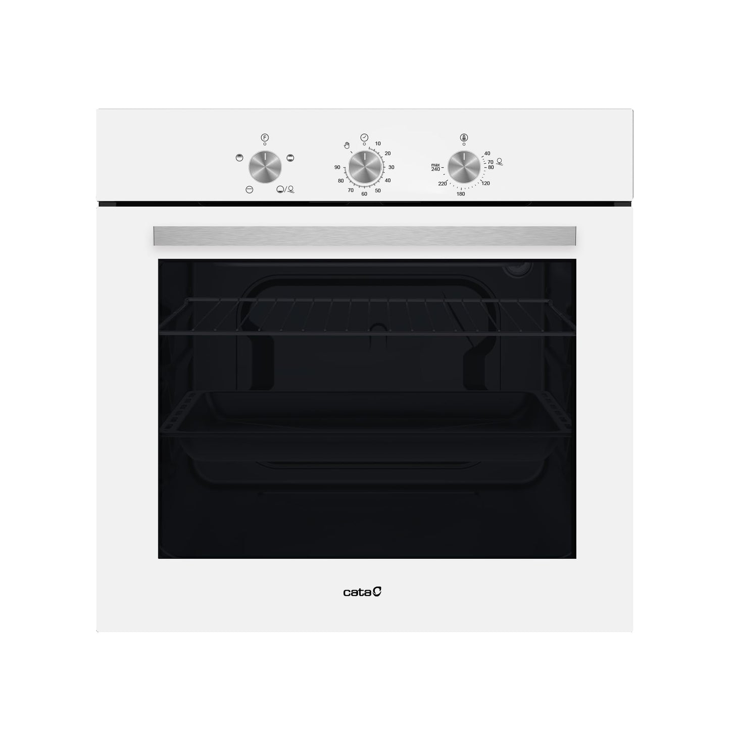 Cata Four statique SES 6204 WH avec 4 fonctions Programmateur de cuisson mécanique avec capacité 66 L Largeur 60 cm Blanc