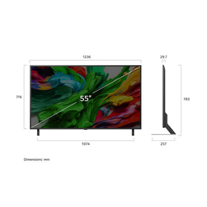 LG TV QNED Evo AI 2025 | 55QNED85A | 55'' (139 cm) | MiniLED 120Hz | Processeur α8 AI 4K Gen2 |Dolby Vision | Alexa