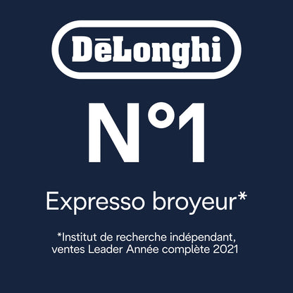 De'Longhi Dinamica Plus, Machine à Café et Cappucino avec Broyeur, ECAM372.95.TB, Titanium/Noir