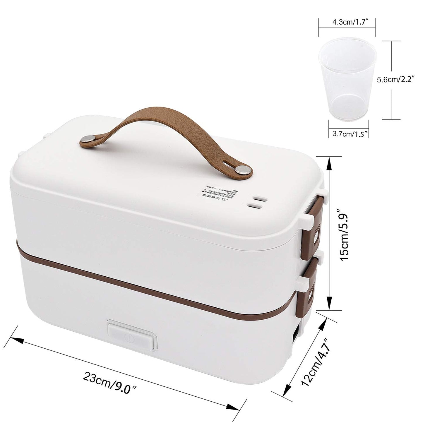 Self Cooking Electric Lunch Box, Toursion Mini Rice Cooker, 2 couches Steamer Lunch Box for Home Office School Travel Cook Raw Food, 800 ML/110 V (Only the Wall PLUG)