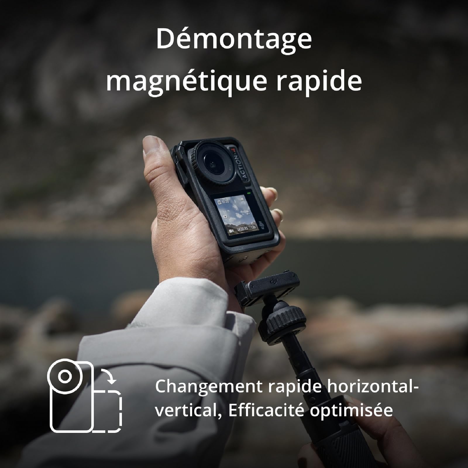 DJI Bundle Osmo Action 4 Standard - Caméra d’Action étanche 4K/120 IPS avec capteur 1/1,3 Pouce, des Images saisissantes en Basse lumière, des Couleurs D-Log M 10 Bits, Batterie 1 770 mAh prolongée