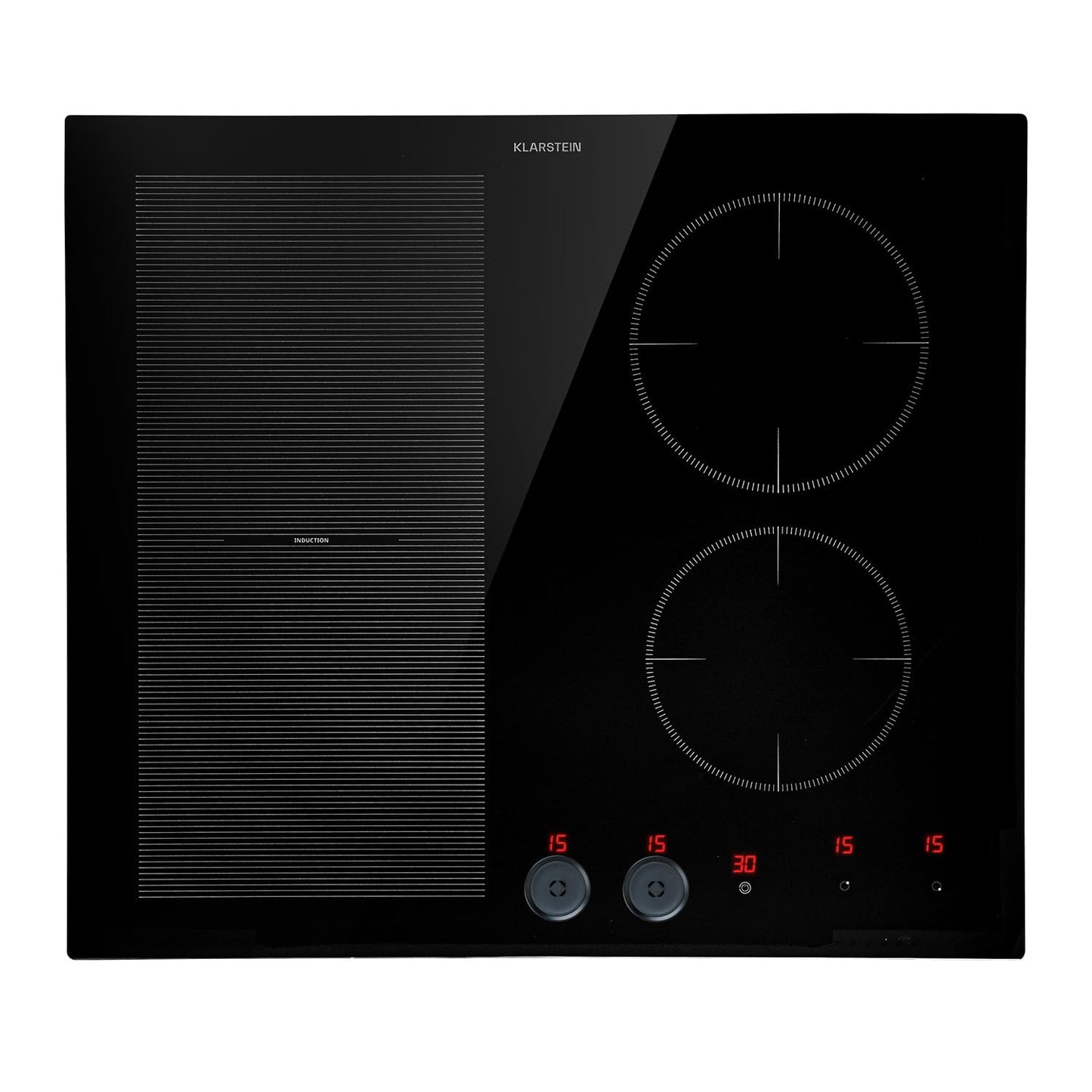 KLARSTEIN Plaque Induction en Céramique de 7000W, Plaque de Cuisson Electrique à Induction, Plaque Induction 4 Feux, Tables de Cuisson, Plaques chauffantes ThermoBoost, Rechaud Electrique Cuisine