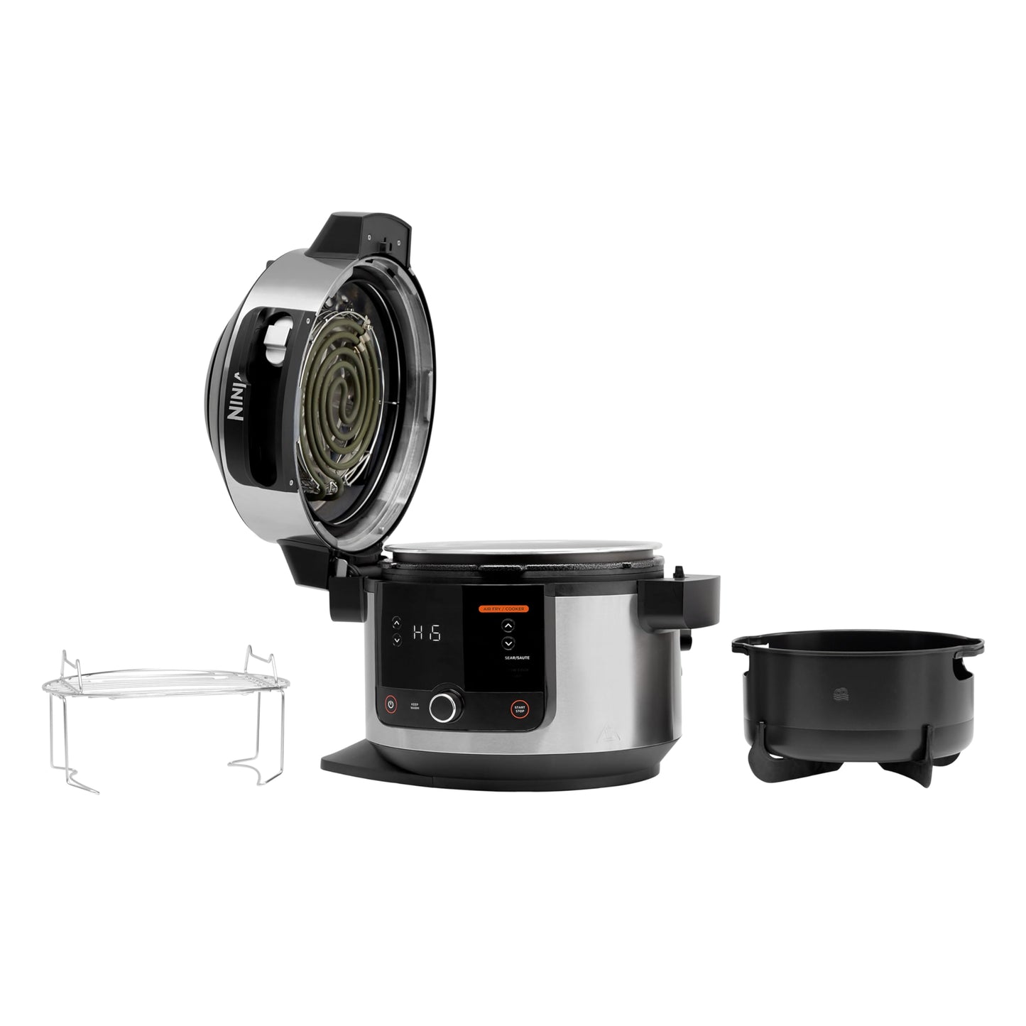 Ninja Foodi Multicuiseur avec SmartLid, 11 en 1, 6L, Autocuiseur Multifonction, Cuisson sous pression, Air Fryer, Friteuse à air, Vapeur combinée, Mijoteuse, Griller, Cuire, Acier inoxydable, OL550EU