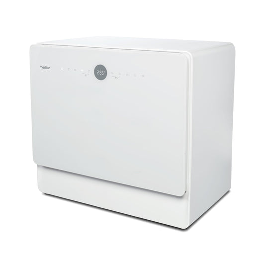 MEDION Mini lave-vaisselle DWT50 (lave-vaisselle de table, lave-vaisselle, 5 couverts, fonctionne avec/sans raccordement à l'eau, fonction seau, 35 cm