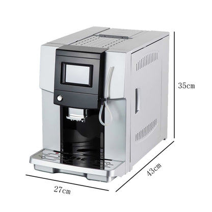 QJRGUY Machine à café Automatique 200W, Fabricant Cappuccino Expresso, avec système Mousse de Lait indépendant équipement réglable, Rouge, Argent