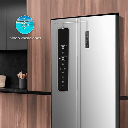 Cecotec Réfrigérateur américain Bolero CoolMarket SBS 562 Inox E. Réfrigérateur inoxydable, 562L, Total No Frost, Inverter Plus, Multi AirFlow, Refroidissement Rapide et Congélation Rapide.