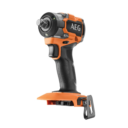 AEG - Boulonneuse à Chocs Sans Fil 280 Nm - 3 Modes + Autostop - Moteur Brushless - LED d'Éclairage - Compatible Batterie Pro18V - Batterie et Chargeur non Inclus - BSS18S12BL-0