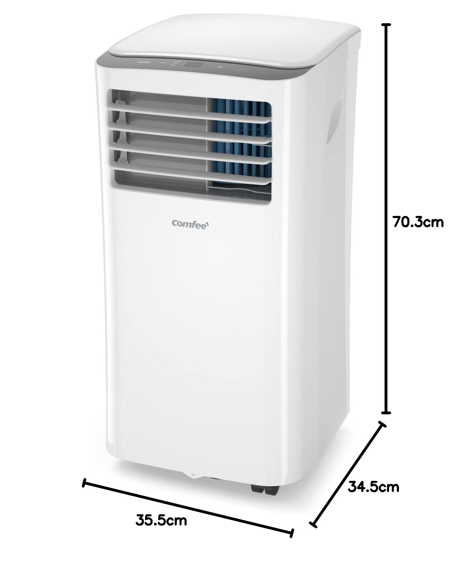 COMFEE' Climatiseur Mobile 9000 BTU/h 2,6kW, 3-EN-1 Refroidisseur Déshumidificateur Ventilateur, Fonction Follow me, Minuterie, Mode nuit, Pour salon et maison de 33㎡/88m³, MPPH-09CRN7, R290