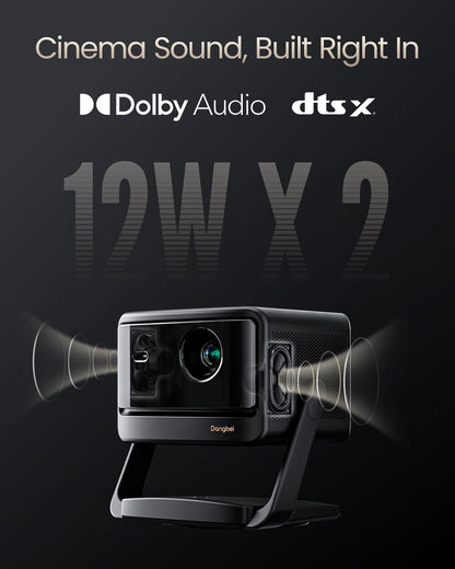 Dangbei 4K Vidéoprojecteur avec Google TV & Netflix, 2000 Lumens ISO, Stand intégré, 3D, Auto Keystone/Focus, Vidéoprojecteur Home Cinéma WiFi et Bluetooth (DBOX02 Pro)