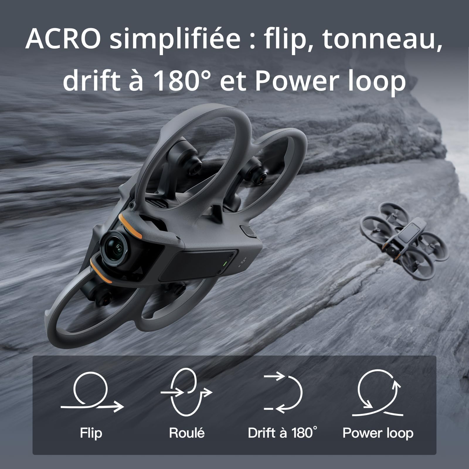 DJI Avata 2 (Drone seul),Drone FPV avec Caméra 4K, Vol Immersif,Protection d’hélice intégrée,Flip-Tonneau facile, FOV ultra-large 155degré, Compatible avec RC Motion 3,Drone Caméra pour Contenu en POV