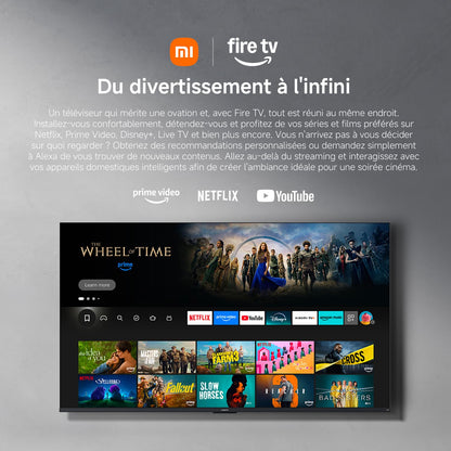 XIAOMI TV F Pro 43, 101 cm (43 Pouces), 4K UHD QLED, Smart TV, Fire TV, Contrôle Vocal Alexa, HDR10+, MEMC, 2Go+32Go, Compatible avec AirPlay