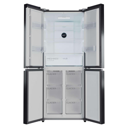 Cecotec Réfrigérateur 4 Portes Total No Frost Bolero CoolMarket 4D 394 Dark E, 394 Litres, Hauteur 170 cm et 70 cm Largeur, Tiroir Température Variable, Compresseur Inverter, ATT Antibactérien