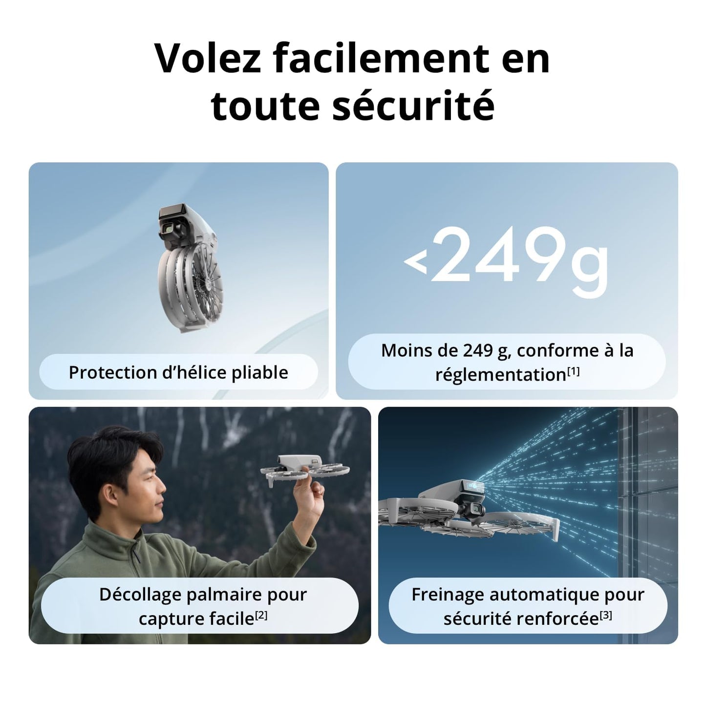 DJI Flip (radiocommande RC 2 avec écran), Drone Caméra 4K UHD Follow Me pour adultes, < 249 g, Nacelle à 3 axes, Transmission vidéo sur 13 km, Décollage palmaire, Temps de vol de 31 min