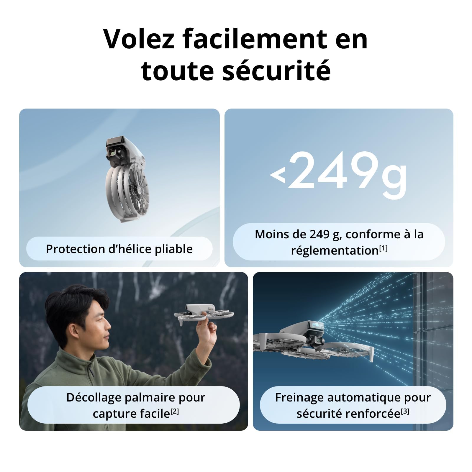 DJI Flip (radiocommande RC 2 avec écran), Drone Caméra 4K UHD Follow Me pour adultes, < 249 g, Nacelle à 3 axes, Transmission vidéo sur 13 km, Décollage palmaire, Temps de vol de 31 min