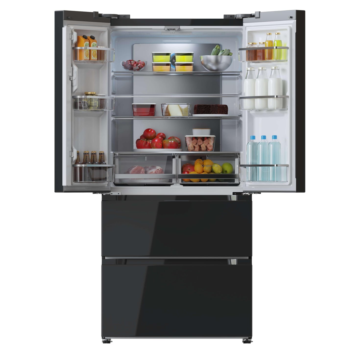 Cecotec Refrigerator Glass French Door 510 L Bolero CoolMarket FD 510 Glass E. 183 cm High, 84 cm Wide, Motor Inverter Plus, Fast Cooling and Fast Freezing, MultiAirFlow, Total NoFrost