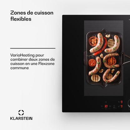 Klarstein Table de cuisson électrique induction encastrée 7000W 4 feux ThermoBoost