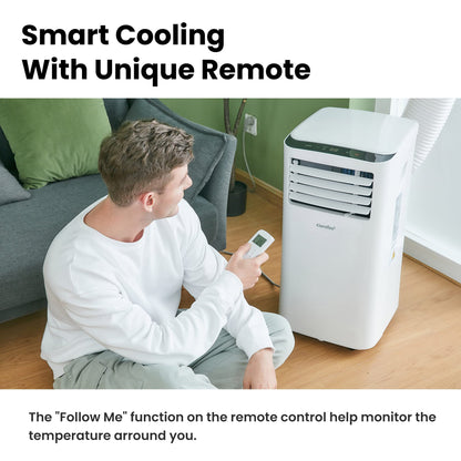 COMFEE' Climatiseur Mobile 9000 BTU/h 2,6kW, 3-EN-1 Refroidisseur Déshumidificateur Ventilateur, Fonction Follow me, Minuterie, Mode nuit, Pour salon et maison de 33㎡/88m³, MPPH-09CRN7, R290