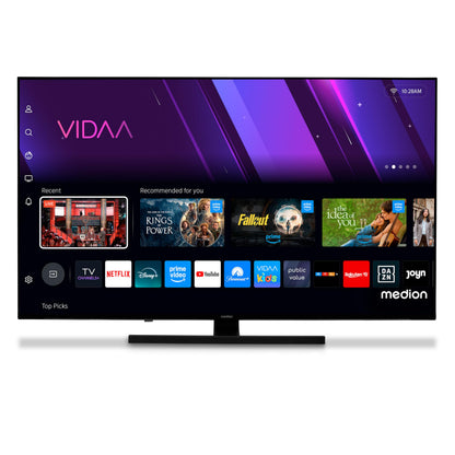 MEDION TV 43 Pouces 4K (108 cm) QLED Television (Smart TV 4K, Dolby Vision HDR, VIDAA Store, Netflix, Prime Video, Disney+, DAZN, Paramount+, DTS X, Dolby Atmos, PVR, Bluetooth, MD 843600)