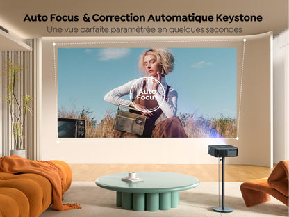 Videoprojecteur 4K avec Son JBL, Google TV 11.0, YABER Projecteur Video WiFi 6 Bluetooth 5.2, K2s Retroprojecteur Portable 20W Haut-Parleurs, Full HD