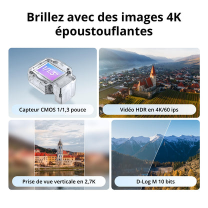 Bundle deux batteries DJI Flip sans radiocommande à écran, drone caméra 4K UHD pour adultes, décollage palmaire, retour automatique, vol intelligent, deux batteries