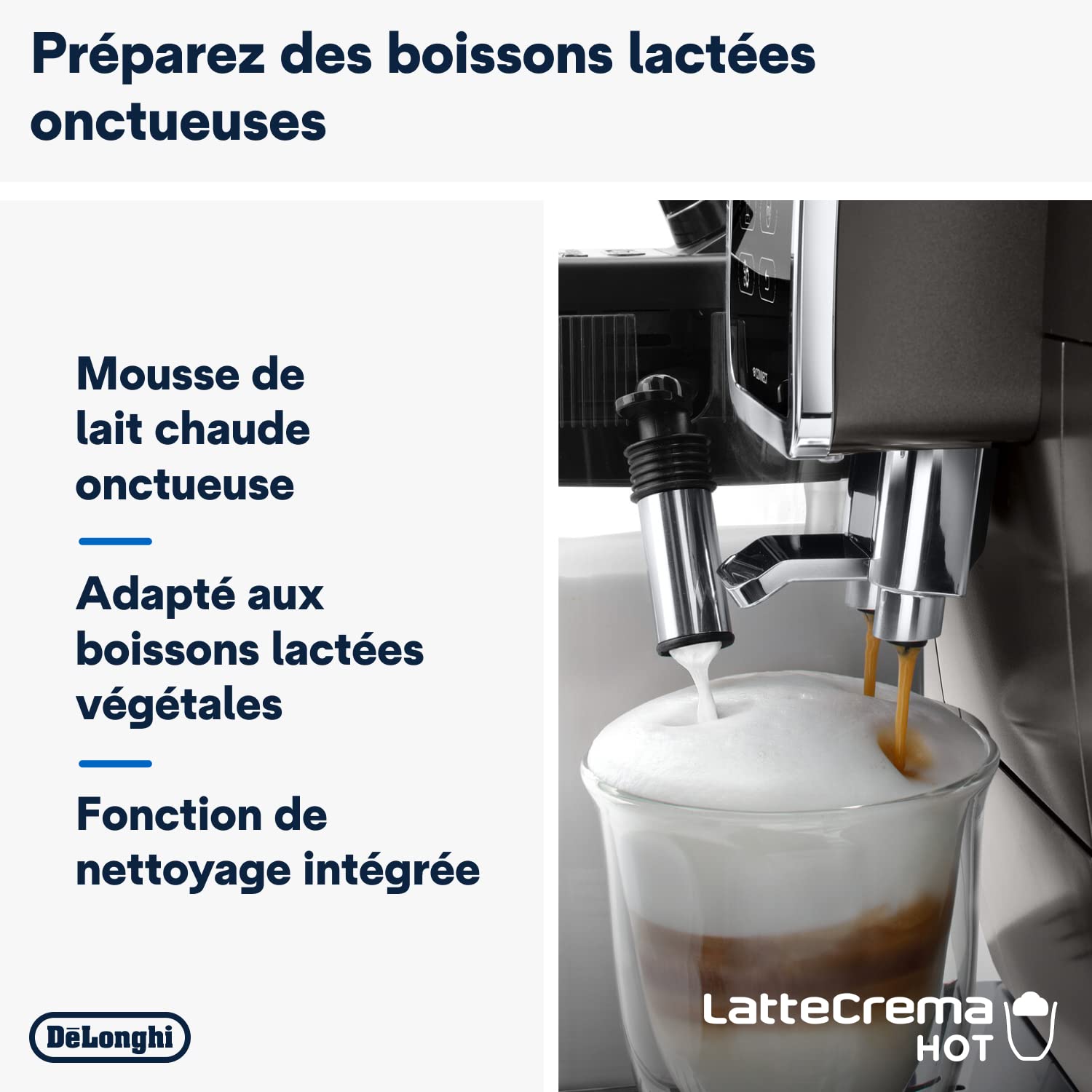 De'Longhi Dinamica Plus, Machine à Café et Cappucino avec Broyeur, ECAM372.95.TB, Titanium/Noir