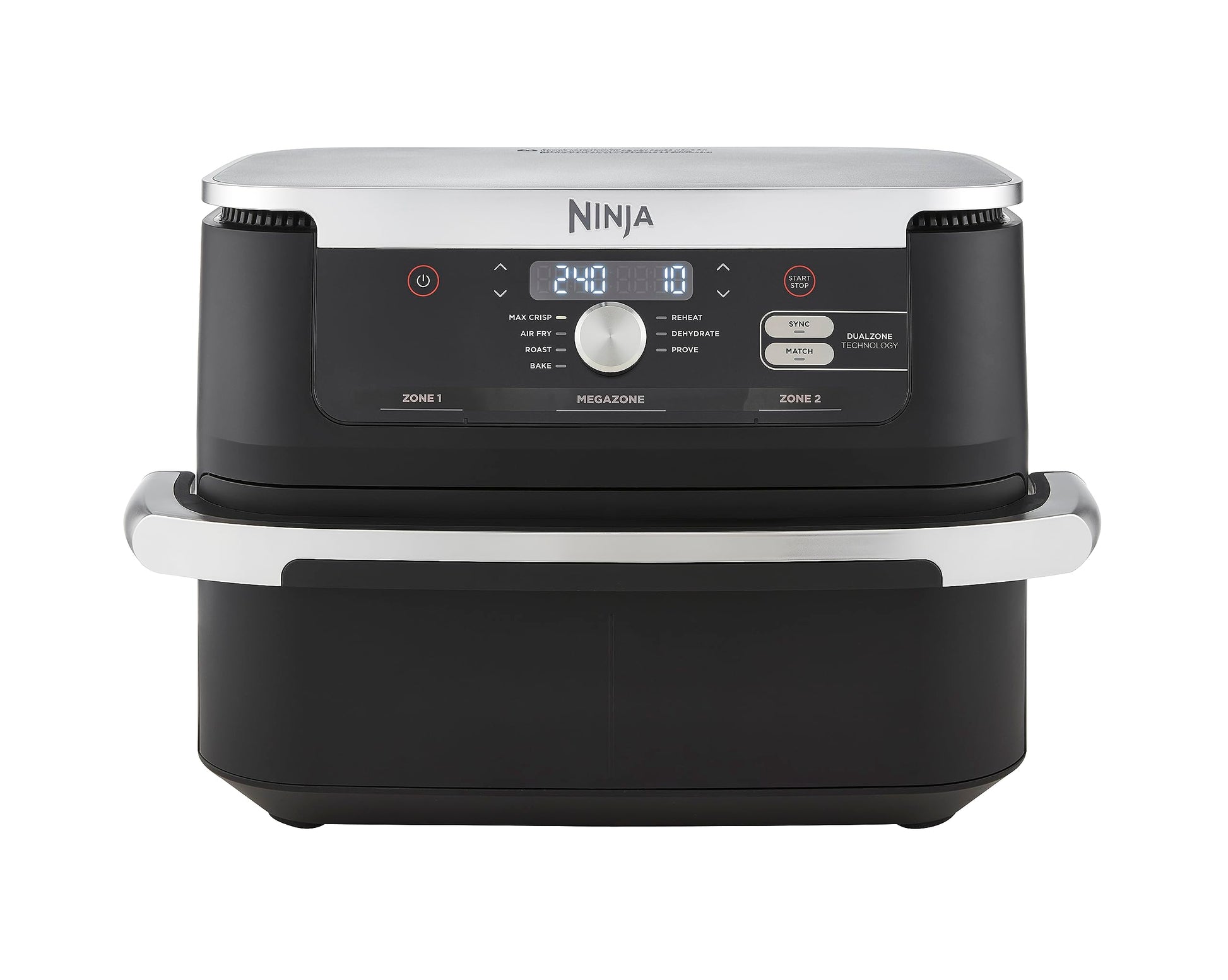 NINJA Foodi FlexDrawer Air Fryer 2 Compartiments Avec Séparateur Amovible, Grande Capacité 10.4L, Air Fryer 7-en-1, Max 240°C, Pièces Antiadhésives Amovibles Lavables Au Lave-Vaisselle, Noir