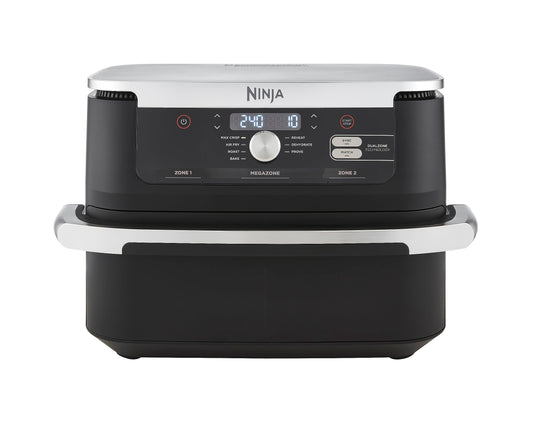 NINJA Foodi FlexDrawer Air Fryer 2 Compartiments Avec Séparateur Amovible, Grande Capacité 10.4L, Air Fryer 7-en-1, Max 240°C, Pièces Antiadhésives Amovibles Lavables Au Lave-Vaisselle, Noir