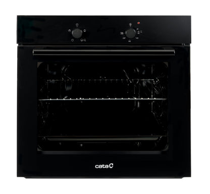 Cata Four statique SES 6004 BK 4 fonctions porte panoramique Full Glass Nettoyage AquaSmart Éclairage intérieur Largeur 60 cm Grande capacité 62 L Éclairage intérieur Finition inox Verre noir