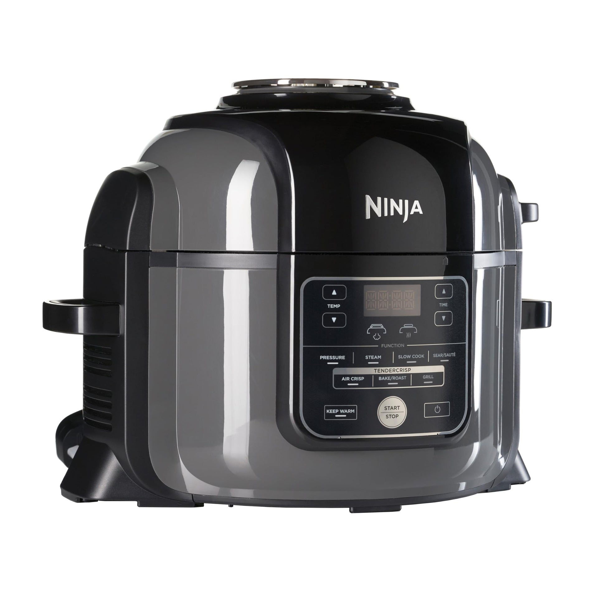Ninja Multicuiseur Foodi, Air Fryer, 7-en-1, 6L, 7 fonctions de cuisson, Autocuiseur Multifonction, Cuisson sous pression, Friture à l'air, Cuisson lente, Gril et plus, Acier brossé et Noir, OP300EU
