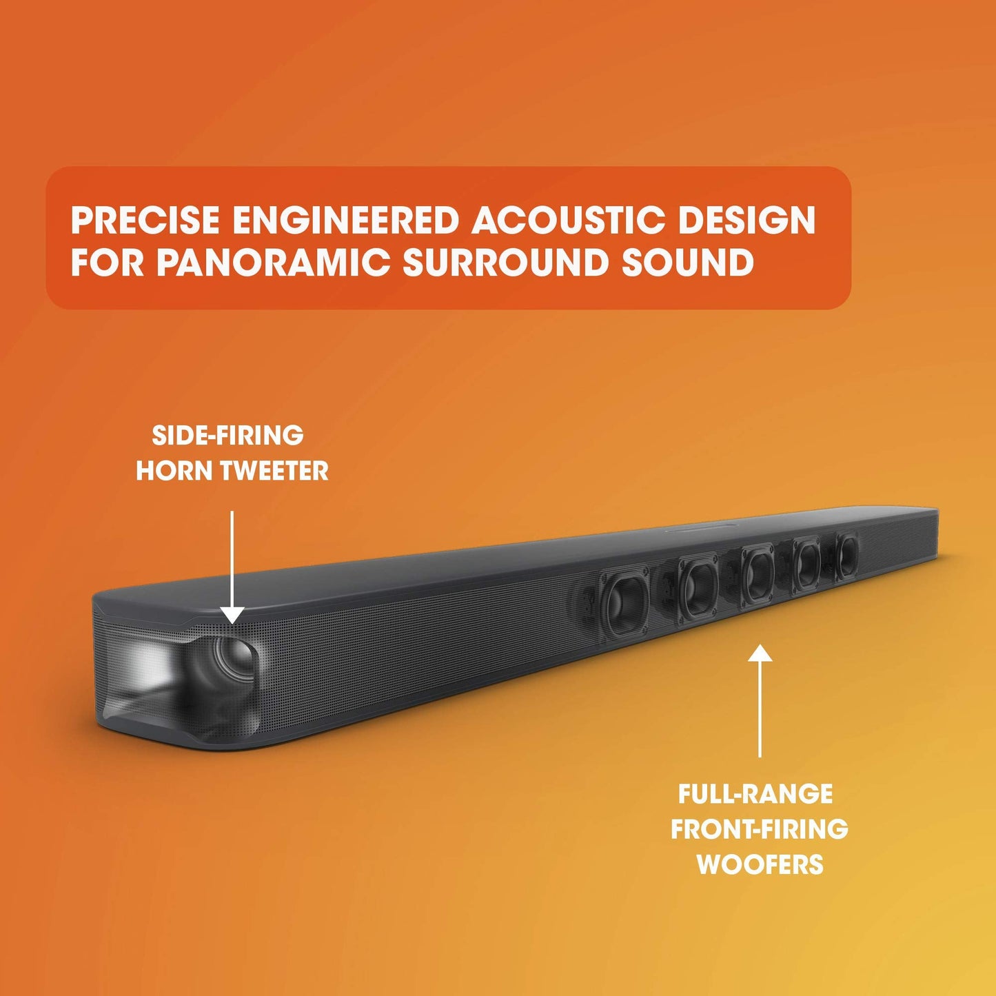 JBL Barre de Son Surround Bar 5.1 - Système de Divertissement Exclusif Amazon, capacités de Streaming et Caisson de Basses, Compatible avec Amazon Ale
