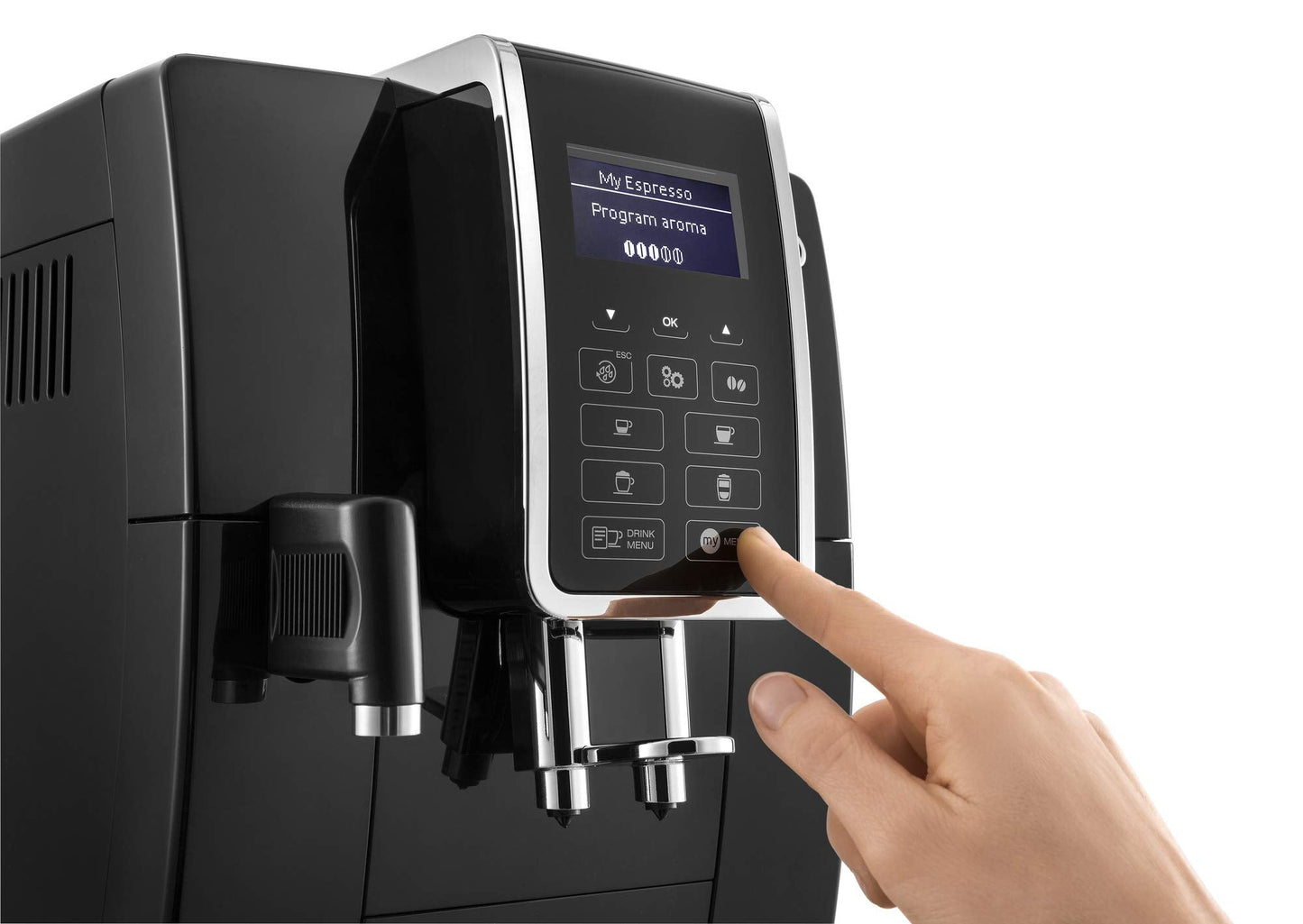 De'Longhi Dinamica Machine a Café Grain ECAM350.55.B Cappuccino et Expresso, 1.8L, Noir
