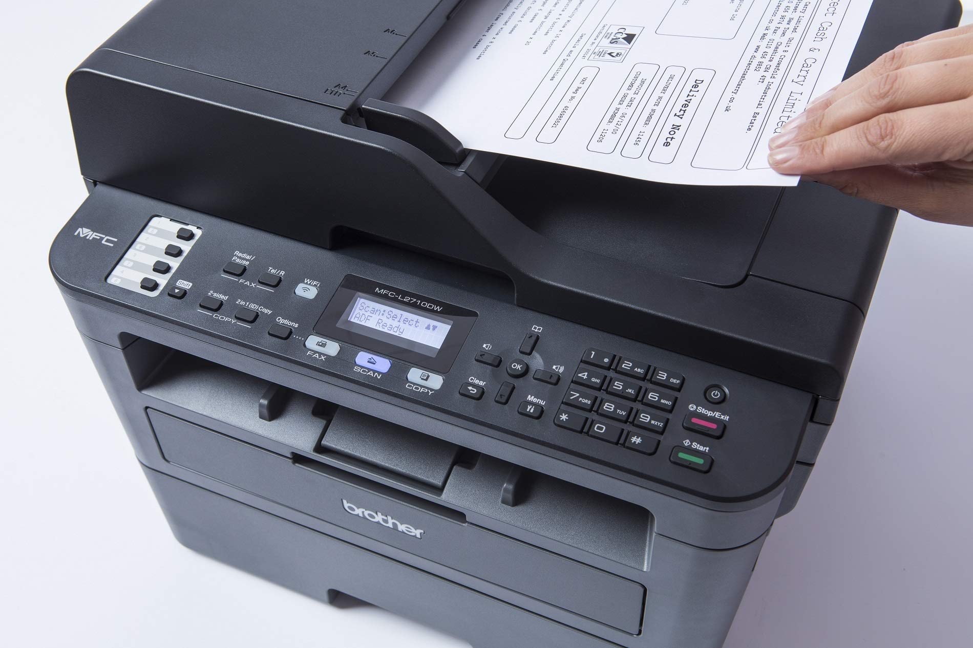 Brother MFC-L2710DW Imprimante Multifonction 4 en 1 Laser - Monochrome - A4 - Impression Recto-verso, Numérisation, Copie, Télécopie - Airprint