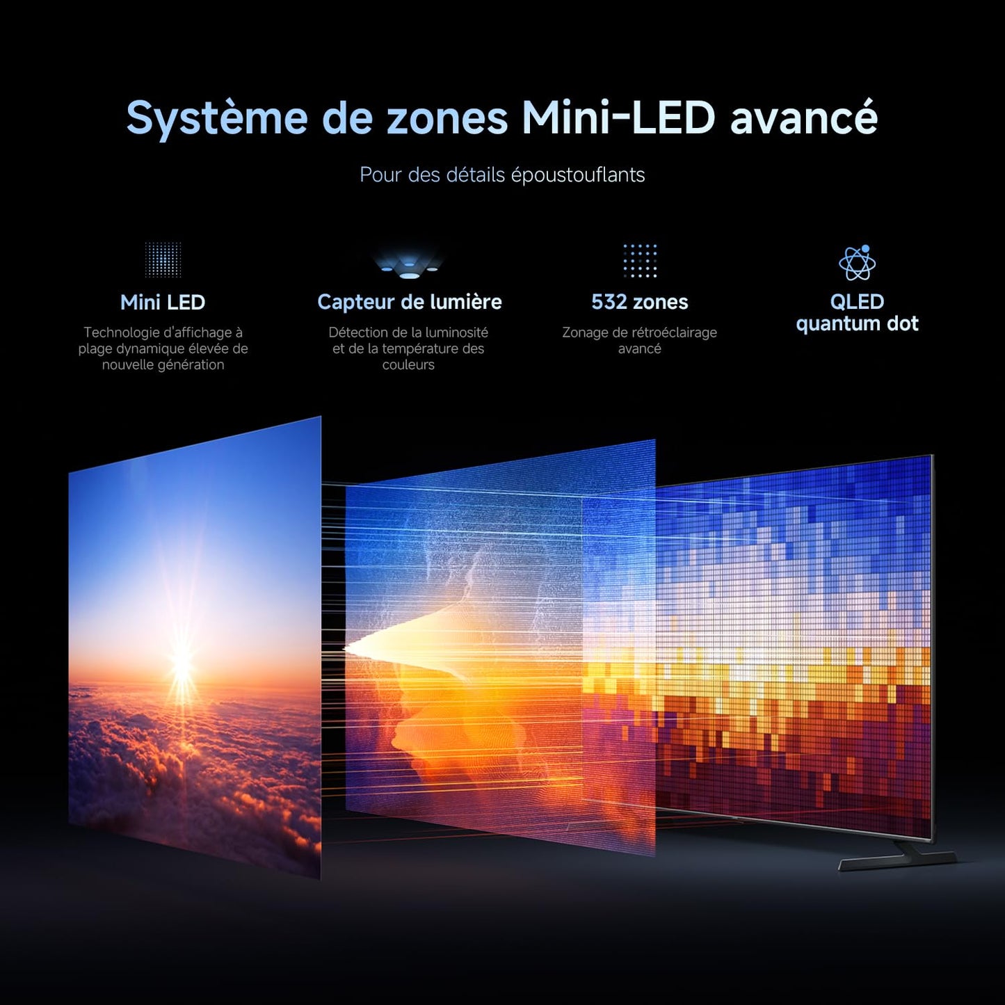 XIAOMI TV S Pro Mini LED 65, Smart TV, Dolby Vision, Dolby Atmos, QLED 4K, 144Hz, Google TV, HDR10+, Triple Tuner, DVB T2, MEMC, DTS-X, Harman AudioEFX, Prime Video, Google Assistant, AirPlay2