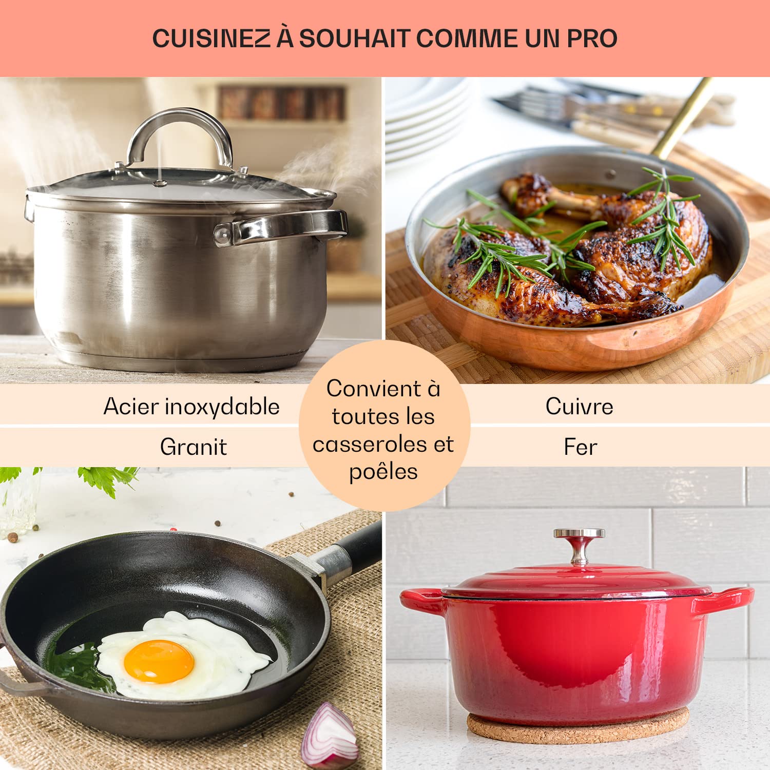 Klarstein Plaque de Cuisson Gaz à 4 Brûleurs en Acier Inoxydable, Table de Cuisson Encastrable à 4 Feux de 8100W, Cuisinières GP
